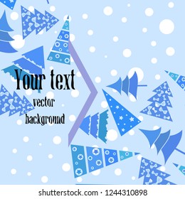 Christmas card, fir tree, vector background