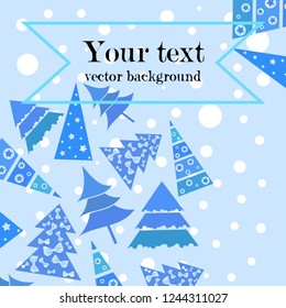 Christmas card, fir tree, vector background