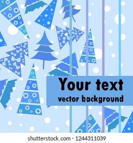 Christmas card, fir tree, vector background