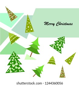 Christmas card, fir tree, vector background