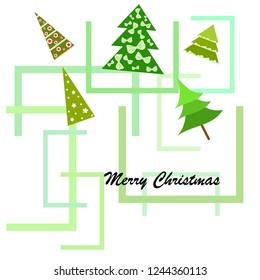 Christmas card, fir tree, vector background