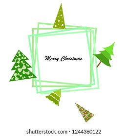 Christmas card, fir tree, vector background