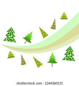 Christmas card, fir tree, vector background