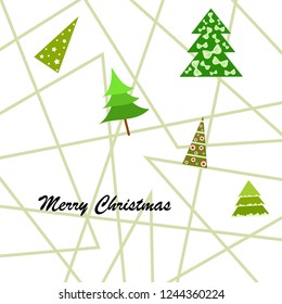 Christmas card, fir tree, vector background
