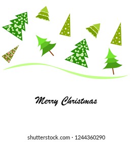 Christmas card, fir tree, vector background