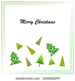 Christmas card, fir tree, vector background