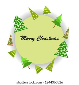 Christmas card, fir tree, vector background