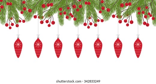 Christmas Card with Fir Twig Design