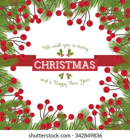 Christmas Card with Fir Twig Design