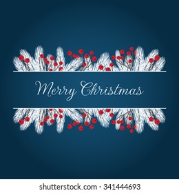 Christmas Card with Fir Twigs