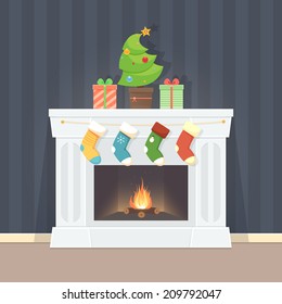 Christmas Card With Fireplace