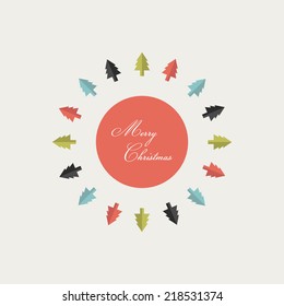 Christmas card. Flat concept.