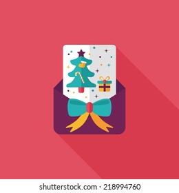 Christmas card flat icon with long shadow,eps10