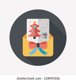 Christmas card flat icon with long shadow,eps10
