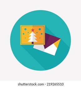 Christmas card flat icon with long shadow,eps10