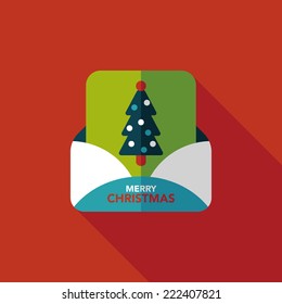 Christmas card flat icon with long shadow,eps10