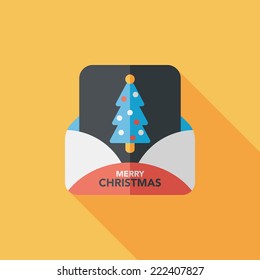 Christmas card flat icon with long shadow,eps10