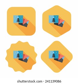 Christmas card flat icon with long shadow,eps10