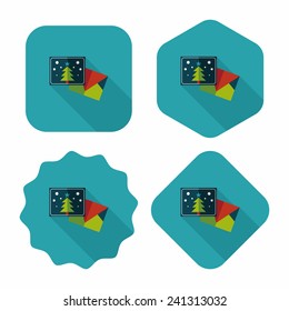 Christmas card flat icon with long shadow,eps10