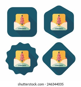 Christmas card flat icon with long shadow,eps10