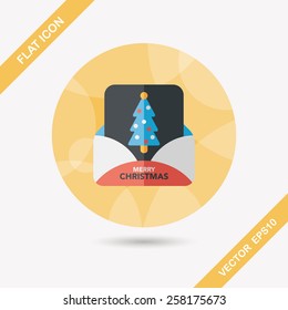 Christmas card flat icon with long shadow,eps10