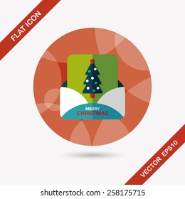 Christmas card flat icon with long shadow,eps10