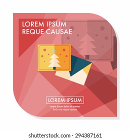 Christmas card flat icon with long shadow,eps10