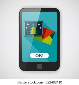 Christmas card flat icon with long shadow,eps10