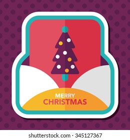 Christmas card flat icon with long shadow,eps10