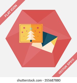 Christmas card flat icon with long shadow,eps10