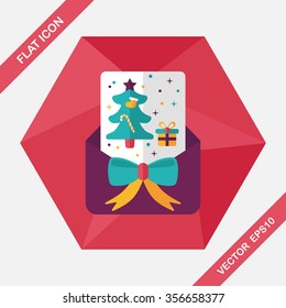 Christmas card flat icon with long shadow,eps10