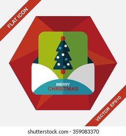 Christmas card flat icon with long shadow,eps10