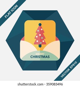 Christmas card flat icon with long shadow,eps10