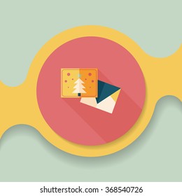 Christmas card flat icon with long shadow,eps10