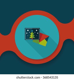 Christmas card flat icon with long shadow,eps10