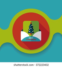 Christmas card flat icon with long shadow,eps10
