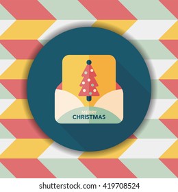 Christmas card flat icon with long shadow,eps10