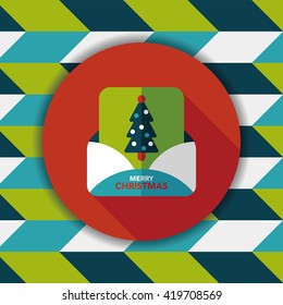 Christmas card flat icon with long shadow,eps10