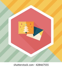 Christmas card flat icon with long shadow,eps10