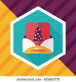 Christmas card flat icon with long shadow,eps10