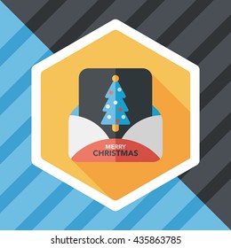 Christmas card flat icon with long shadow,eps10
