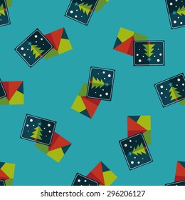 Christmas card flat icon,eps10 seamless pattern background
