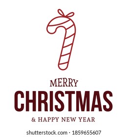 tarjeta de navidad con objetos de navidad plana 2021