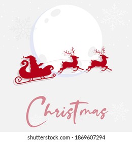 Christmas card with flat christmas objects