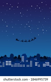 Christmas card in flat style. Greating vector card