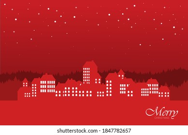 Christmas card in flat style. Greating vector card