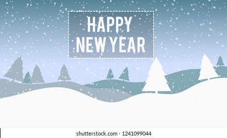 Christmas card flat stylish design. Creative design with Christmas tree. New Year card.