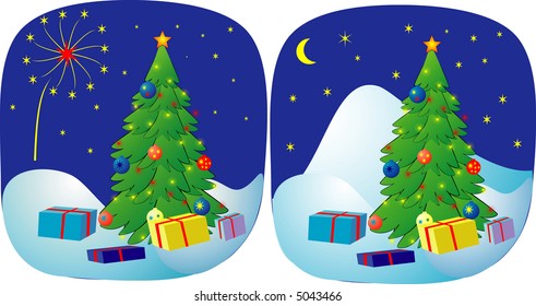 christmas card with forest