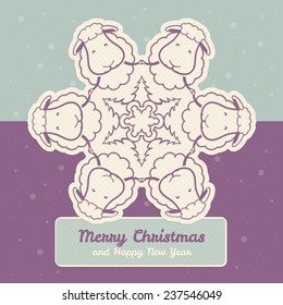Christmas card with a fun snowflake