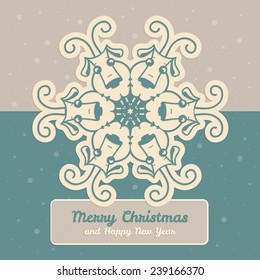 Christmas card with a fun snowflake